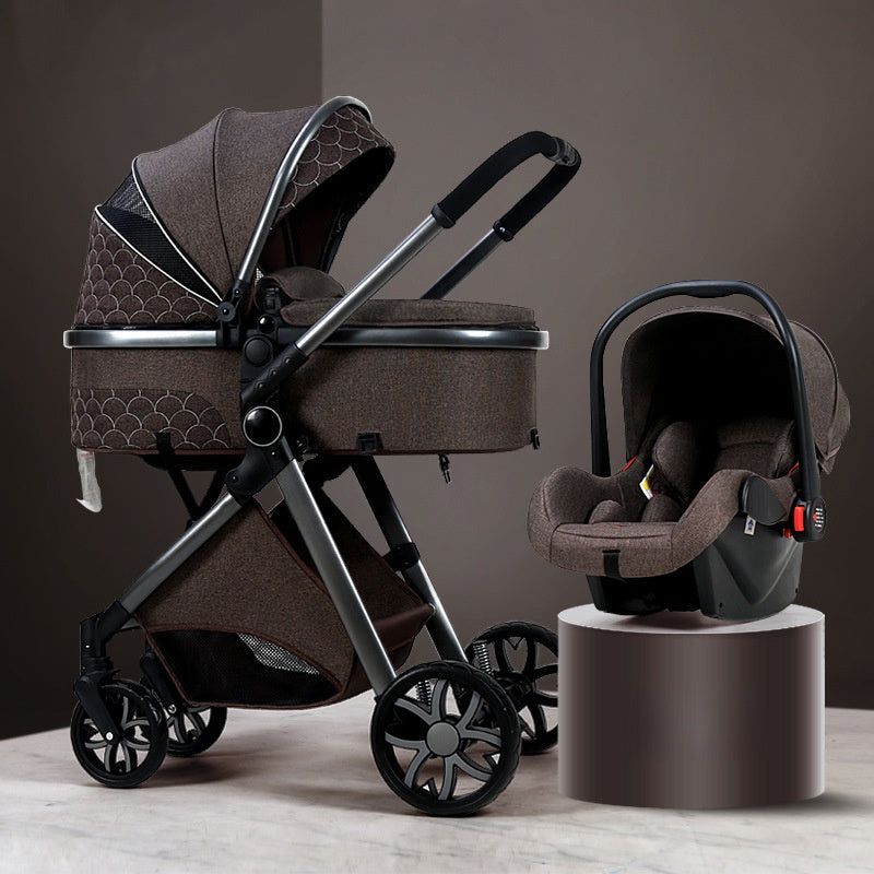 Lightweight baby stroller that can be used for sitting or lying down