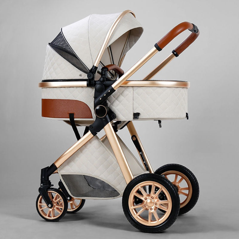 Lightweight baby stroller that can be used for sitting or lying down