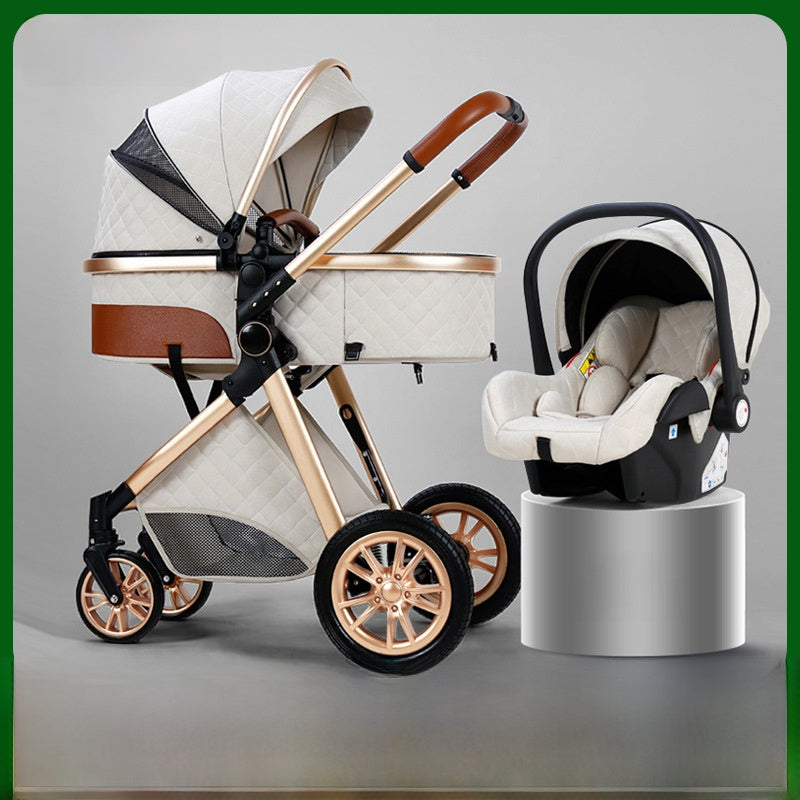 Lightweight baby stroller that can be used for sitting or lying down