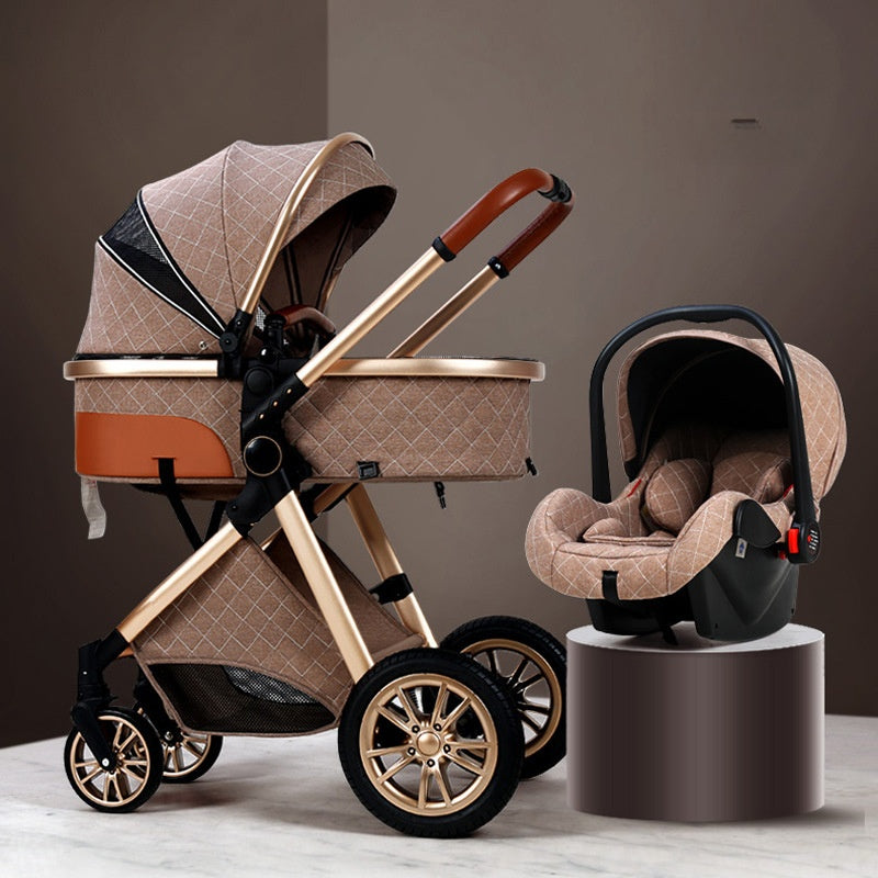 Lightweight baby stroller that can be used for sitting or lying down