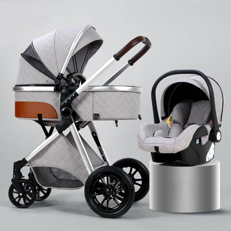 Lightweight baby stroller that can be used for sitting or lying down