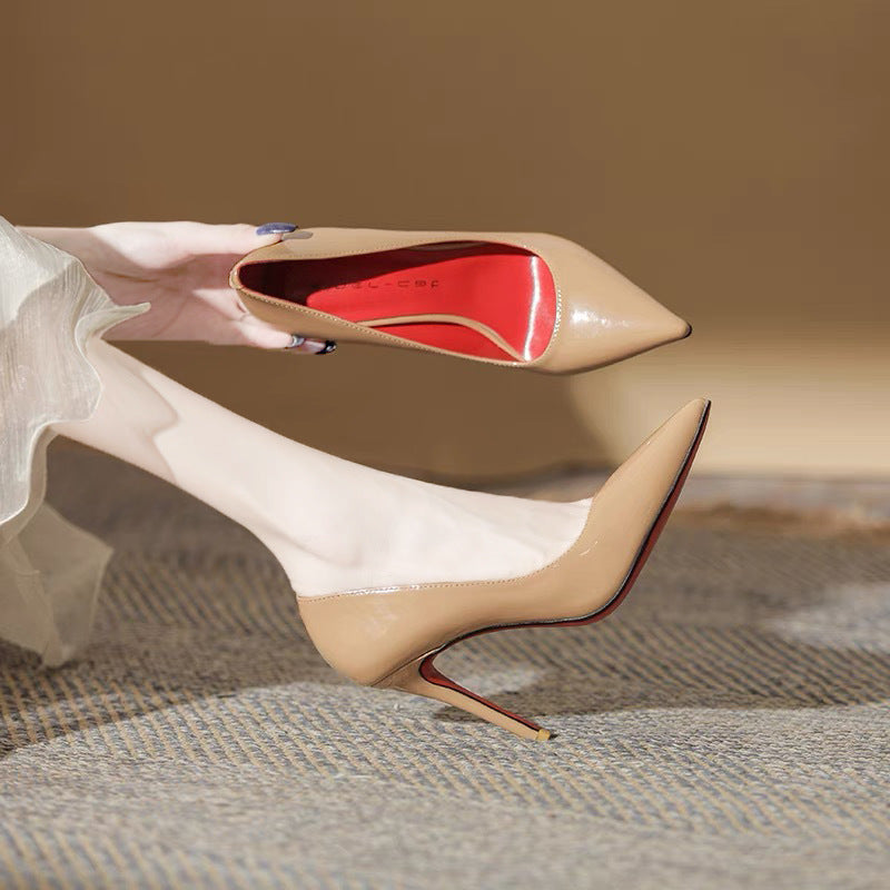 Red-soled high heels