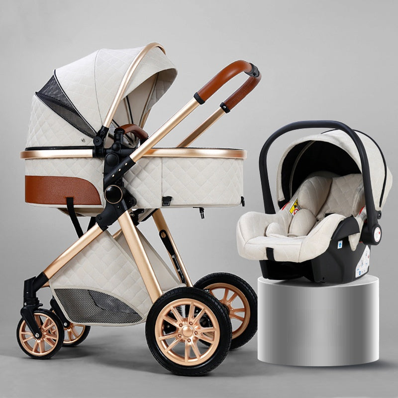 Lightweight baby stroller that can be used for sitting or lying down
