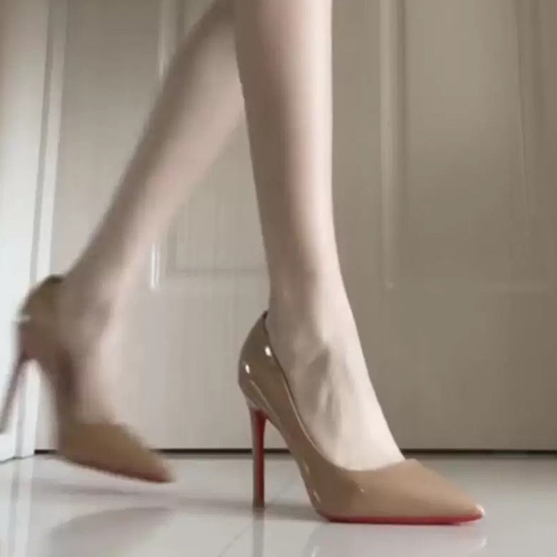 Red-soled high heels