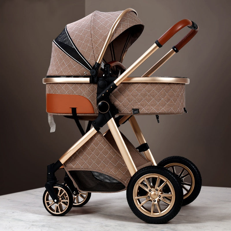 Lightweight baby stroller that can be used for sitting or lying down